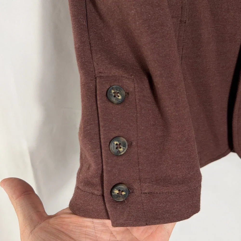 The Normal Brand Blazer Knit Cotton Blend Patch Pocket Brown Mens Size Medium